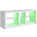 Rack Para Sala Branco Tv Até 55" Led Rgb Prateleiras Vidro Estante Para Tv Estilo Gamer Prodecor