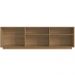 Rack Para Tv até 65' com 3 portas 180x40x55cm Mel e Fumê MDP Detalhe em Ripado Prodecor