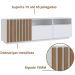 Rack Para Tv até 65' com portas 180x40x55cm Branco e Mel MDP Detalhe em Ripado Prodecor