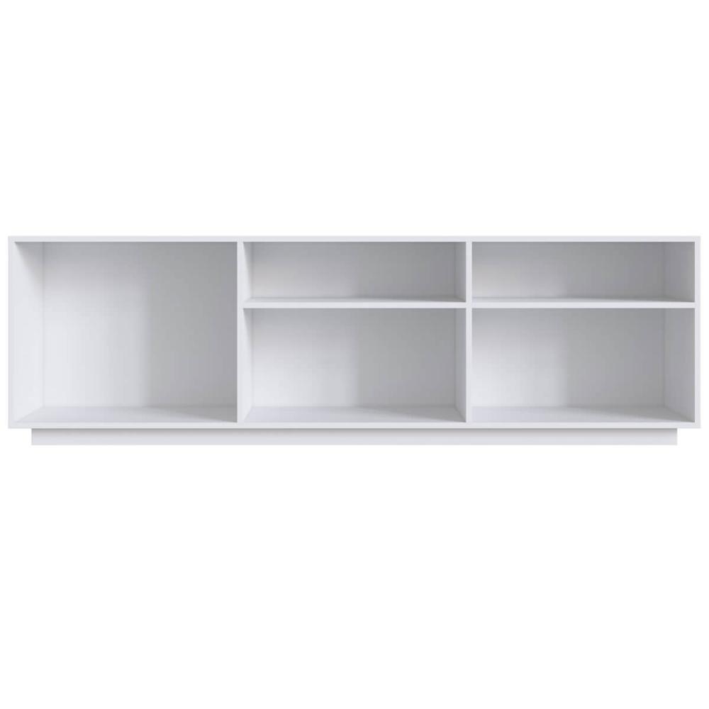 Rack Para Tv até 65' com portas 180x40x55cm Branco e Mel MDP Detalhe em Ripado Prodecor