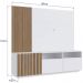 Rack com Painel Para Tv até 65" Ripado 180cm em Branco e Mel Prodecor