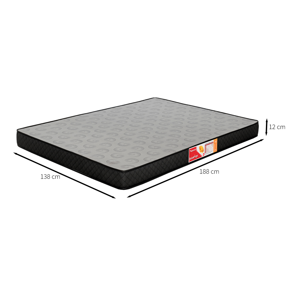 Colchão Casal Topázio (12x138x188) Preto e Branco