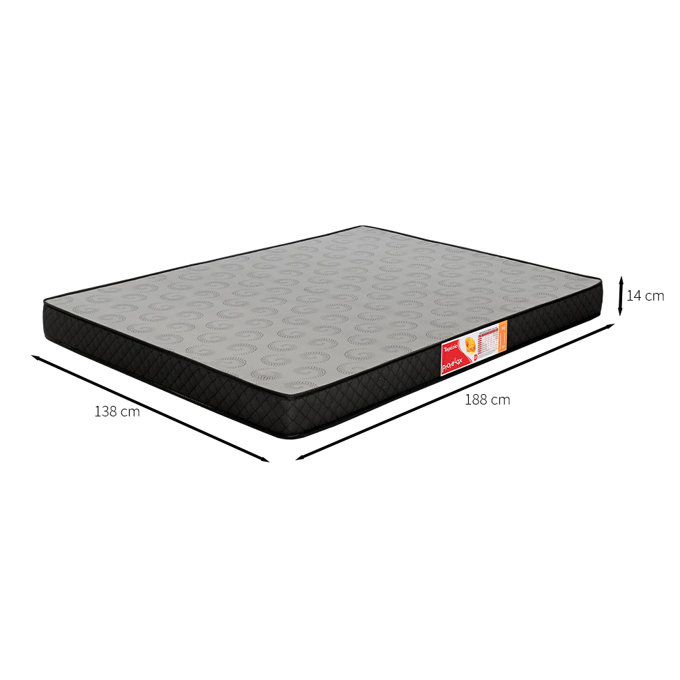 Colchão Casal Topázio (14x138x188) Preto e Branco