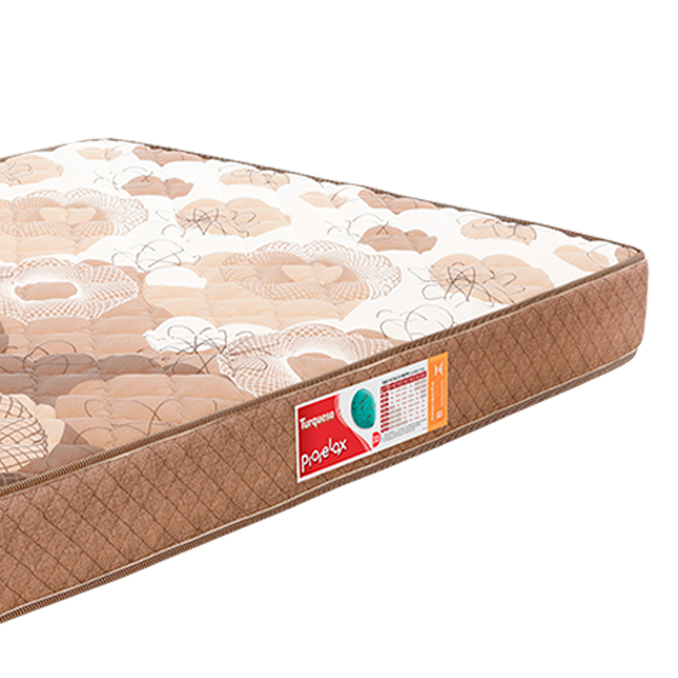 Colchão Casal Turquesa Espuma D33 (16x128x188) Marrom