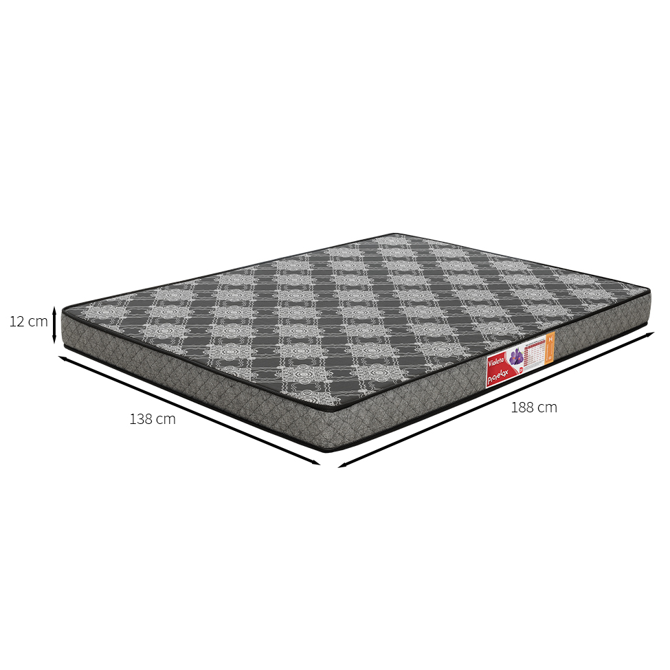 Colchão Casal Violeta Espuma D20 (12x138x188) Preto e Branco