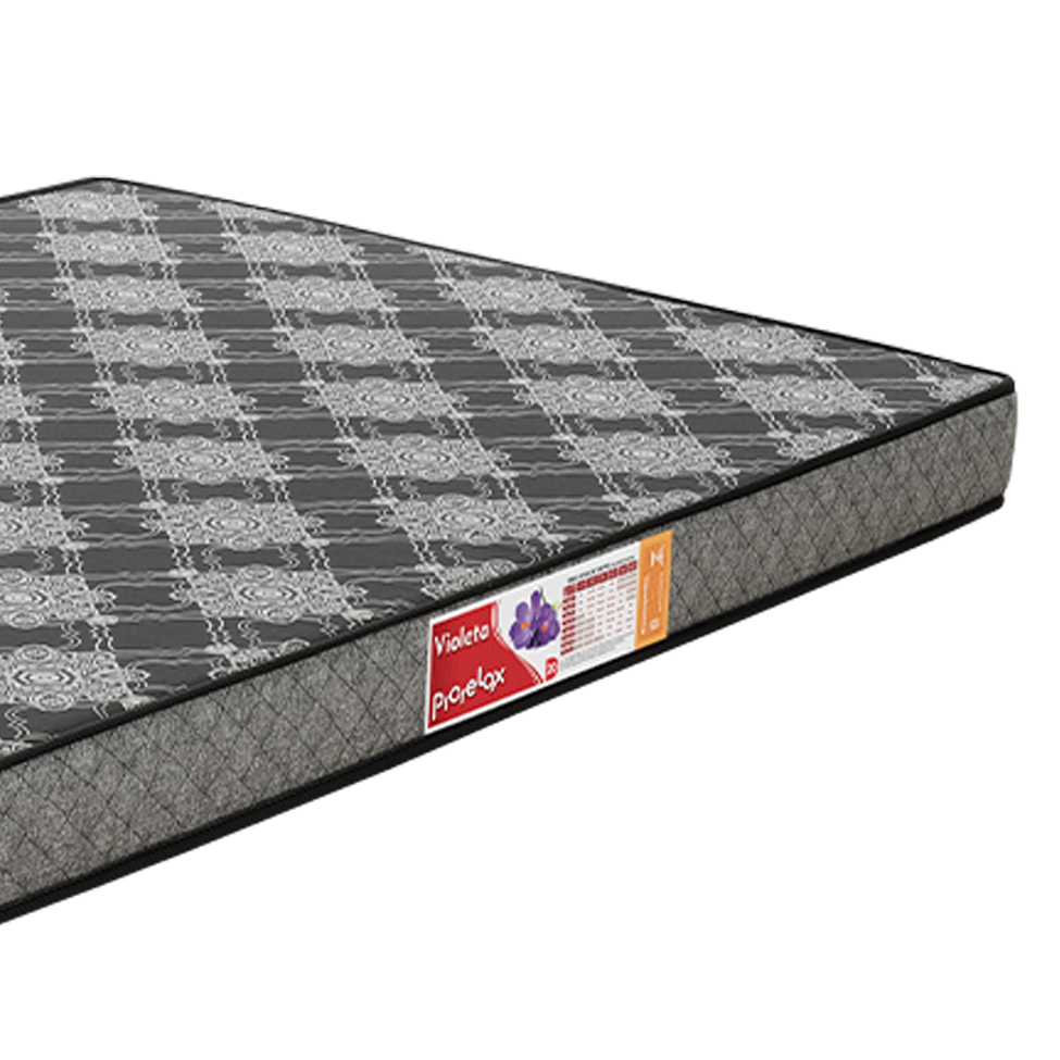 Colchão Casal Violeta Espuma D20 (12x138x188) Preto e Branco