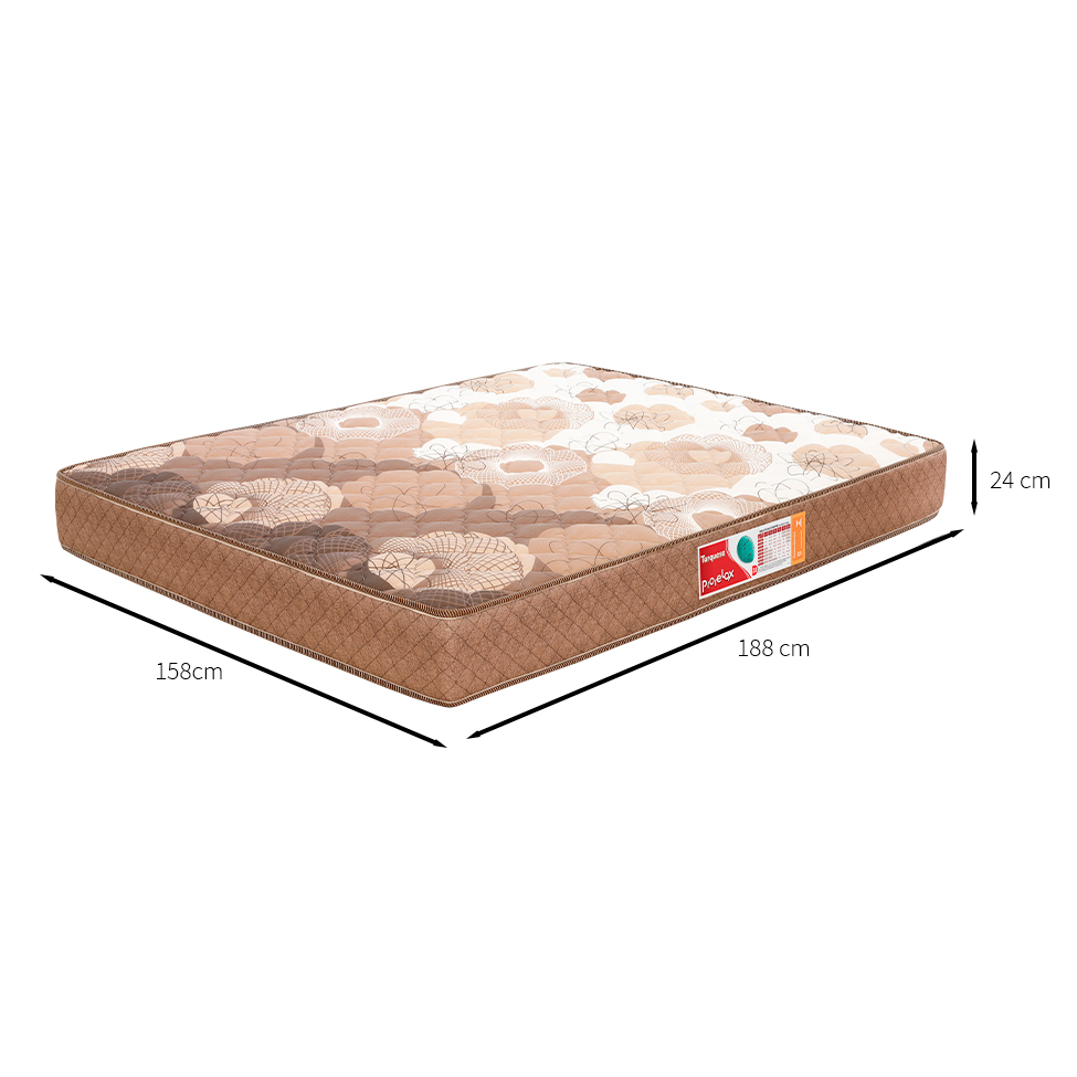 Colchão Queen Turquesa Espuma D33 (24x158x198) Marrom