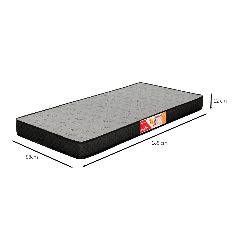 Colchão Solteiro Topázio (12x88x188) Preto e Branco