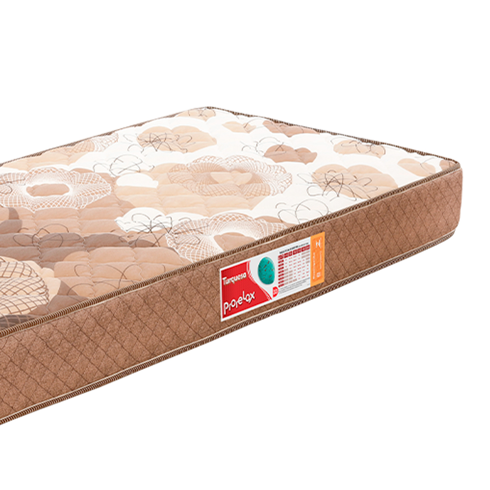 Colchão Solteiro Turquesa Espuma D33 (16x78x188) Marrom