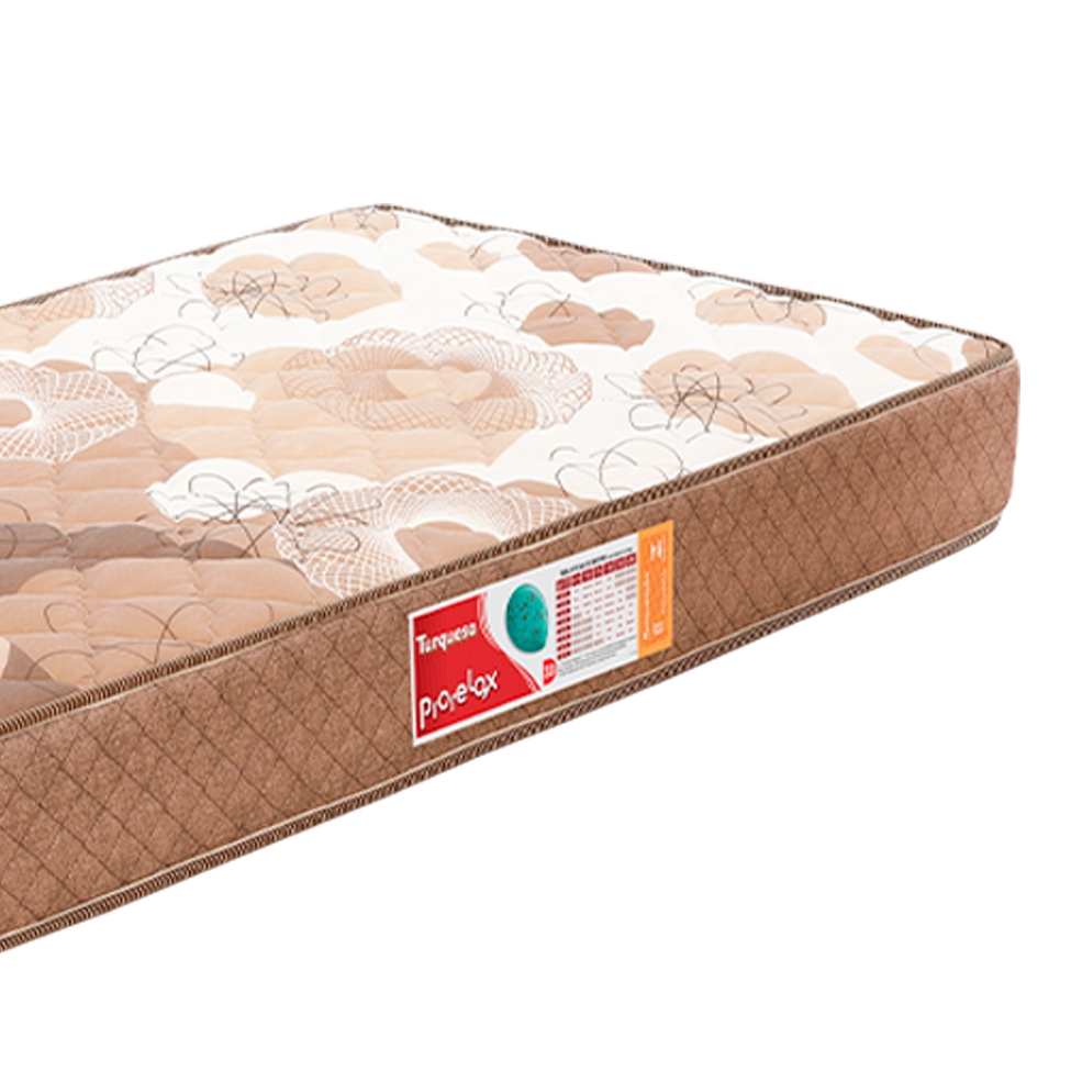 Colchão Solteiro Turquesa Espuma D33 (18x78x188) Marrom