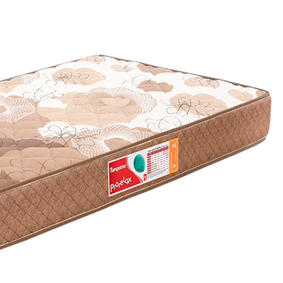 Colchão Solteiro Turquesa Espuma D33 (24x88x188) Marrom