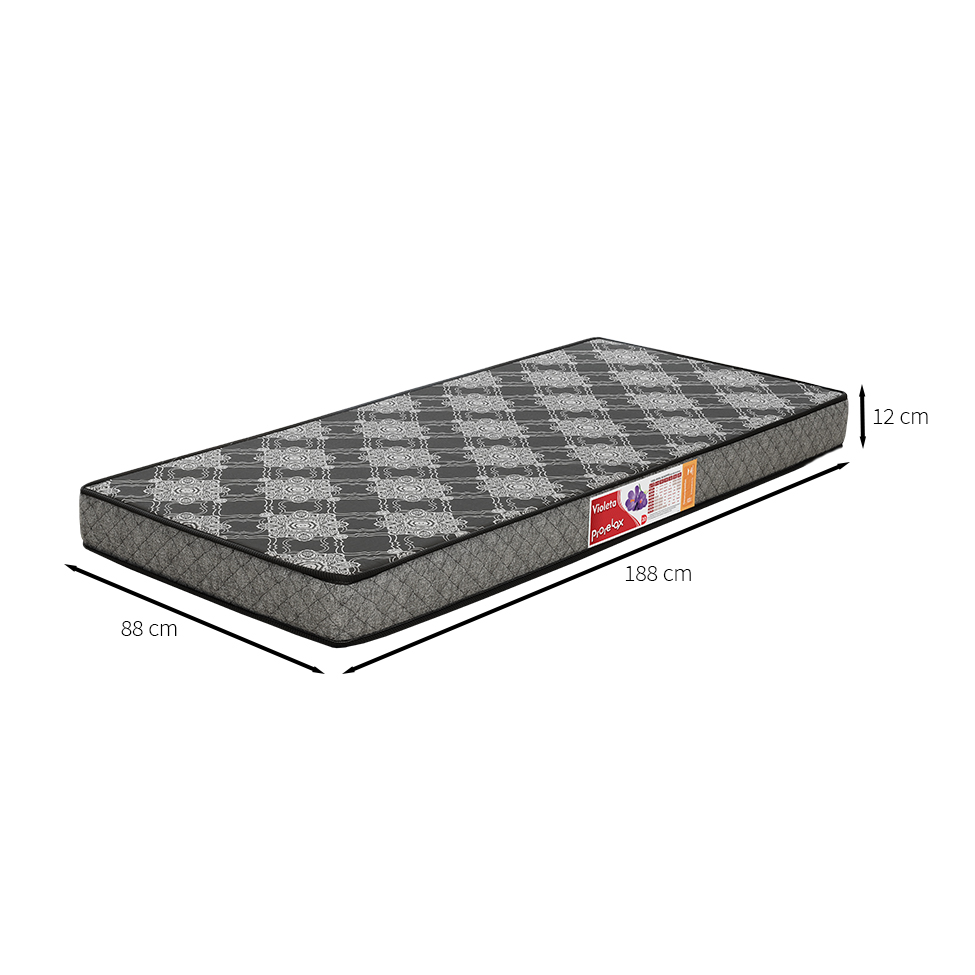 Colchão Solteiro Violeta Espuma D20 (12x88x188) Preto e Branco