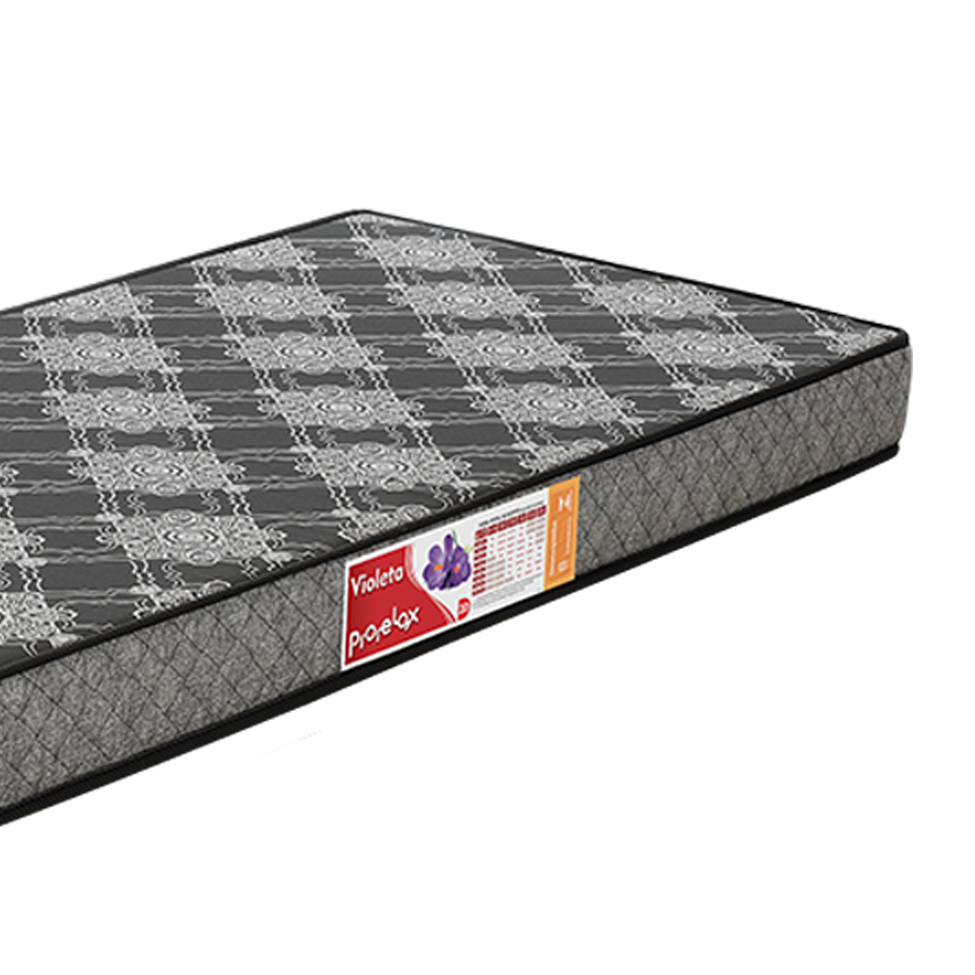 Colchão Solteiro Violeta Espuma D20 (12x88x188) Preto e Branco