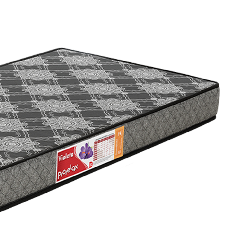 Colchão Solteiro Violeta Espuma D20 (14x78x188) Preto e Branco