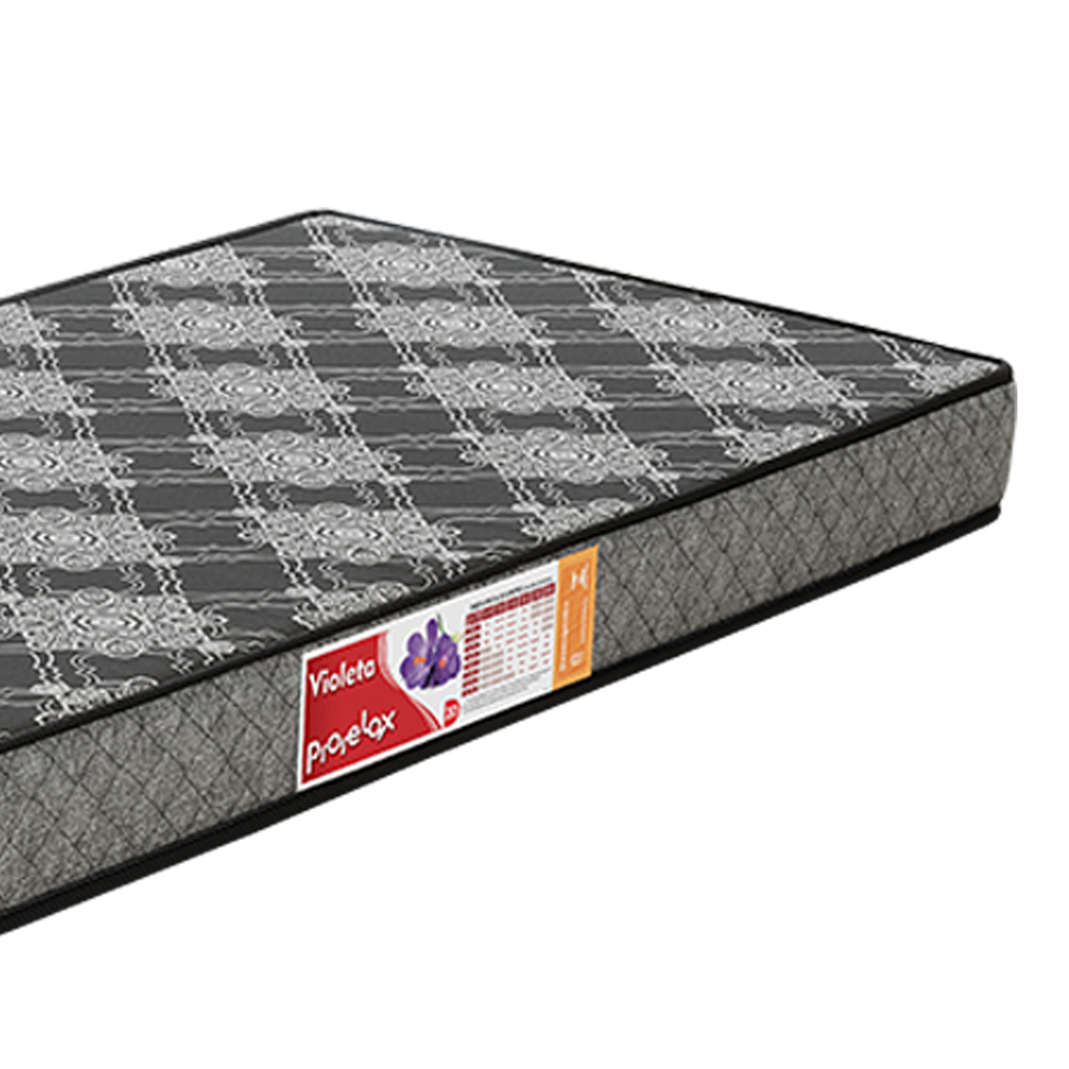 Colchão Solteiro Violeta Espuma D20 (14x88x188) Preto e Branco