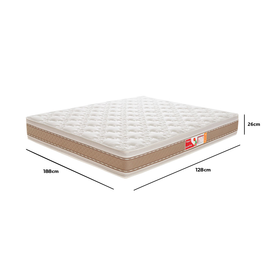 Colchão Viúva Tulipa D33 (26x128x188) Branco e Bege