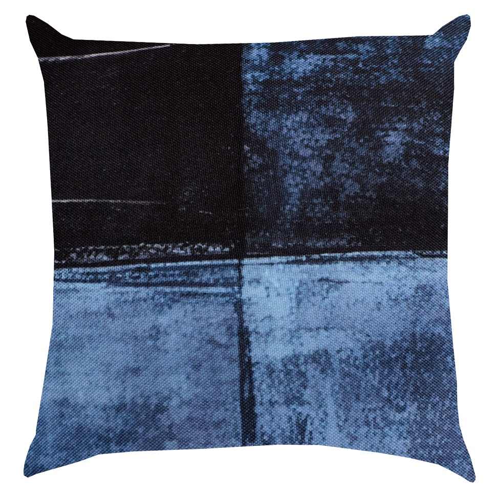 Almofada Quadrada Mercúrio Rustic Angle Linho Azul 43x43 cm