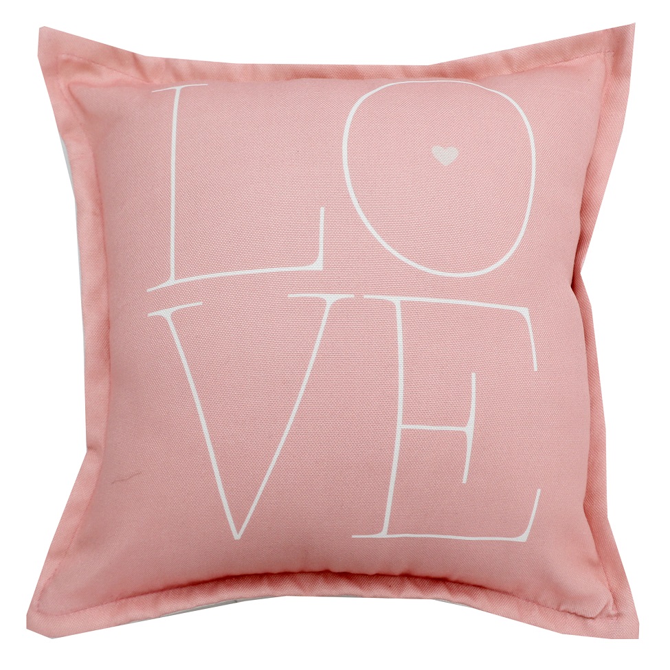 Almofada Quadrada Saturno Love Rosa 43x43 cm