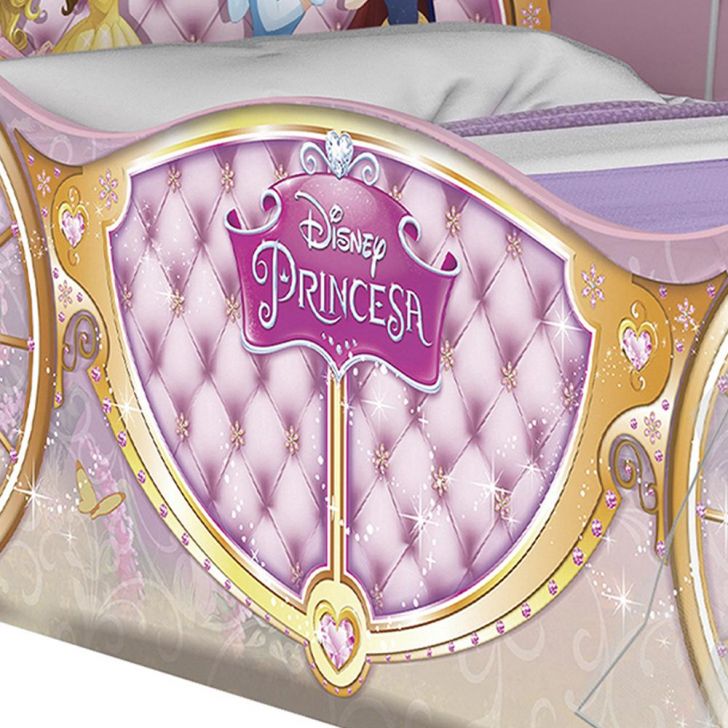 Jogo de Quarto Infantil Cama Princesas Disney Star com Dorsel e