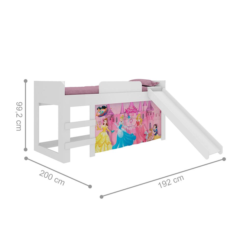 Cama com Escorregador com Dossel 1 Torre com Leds Space