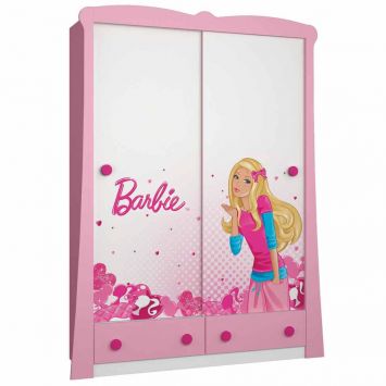 Guarda Roupa Infantil Barbie Star   2 PT   2 GV   Rosa Pura Magia