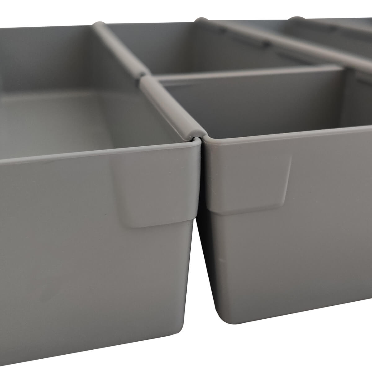 Suporte Organizador de Gavetas com 7 Peças Separador de Talheres de Encaixes Divisor Cinza