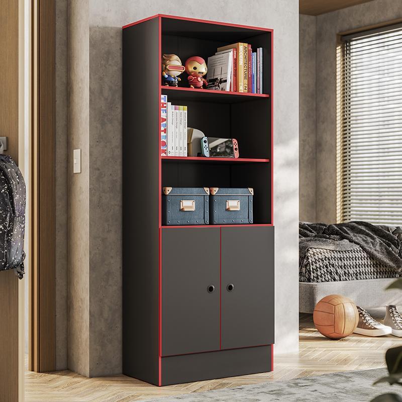 Armário Gamer 2 Portas Preto/Vermelho - Qmovi