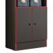 Armário Gamer 2 Portas Preto/Vermelho - Qmovi