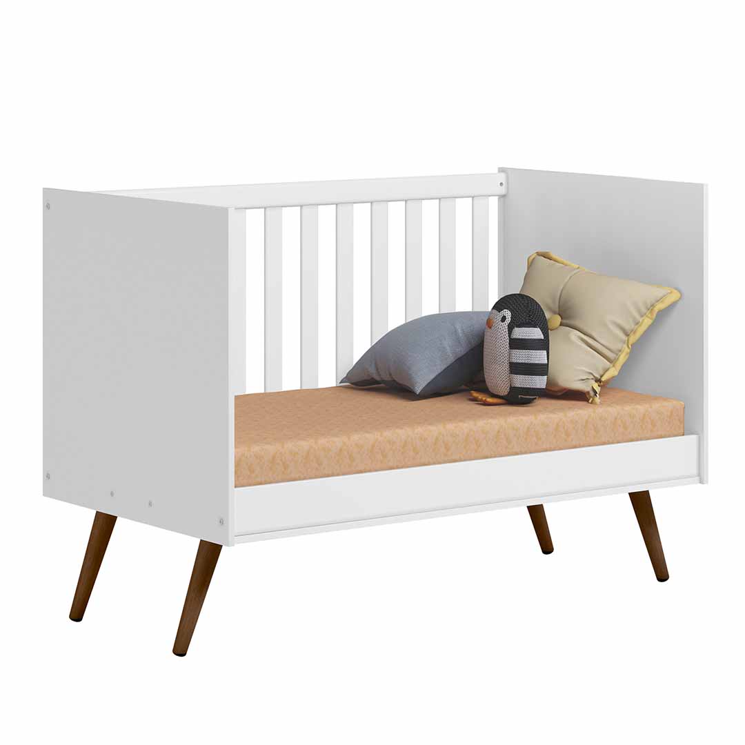 Berço Americano Mini Cama Retrô Q Encanto Branco - Qmovi