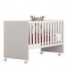 Berço Doce Sonho Reto Branco com Rodízios e Colchão Baby Physical - Qmovi