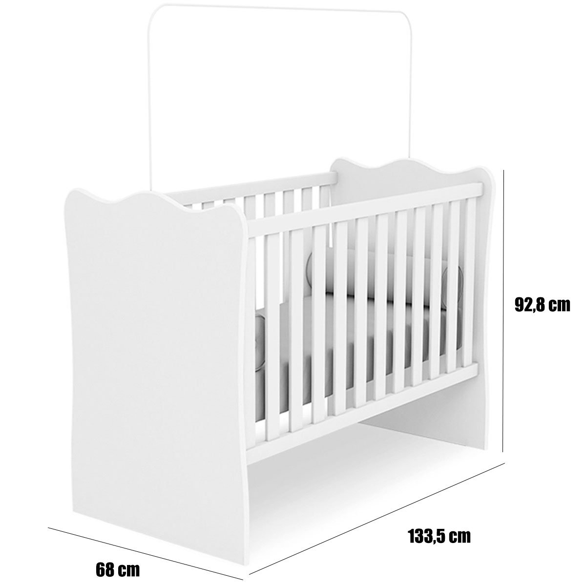 Berço Infantil MDP Doce Mel Branco