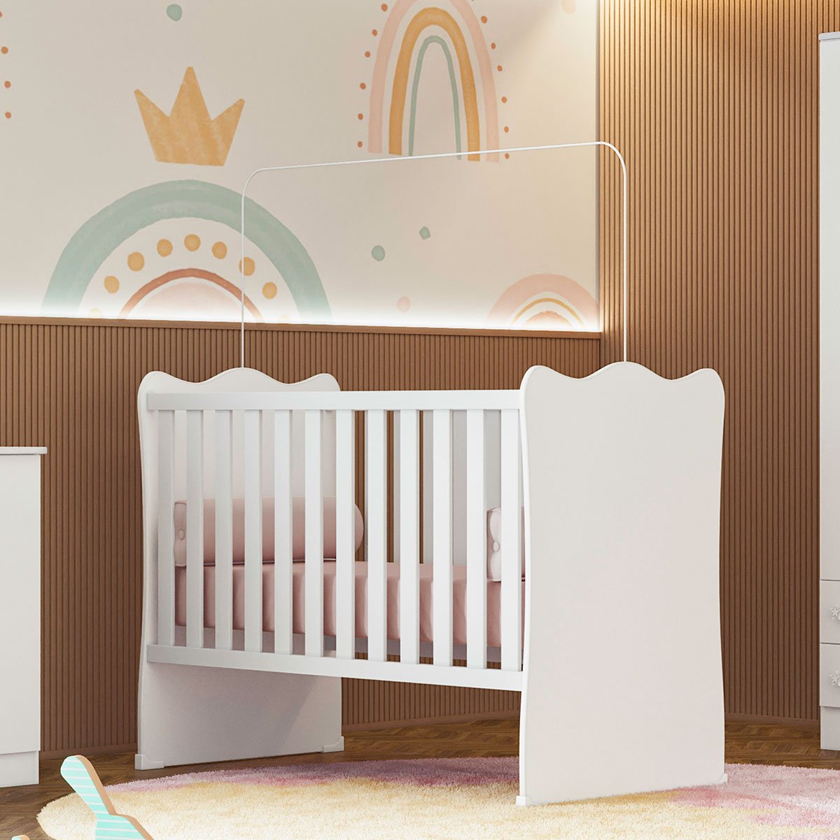 Berço Infantil MDP Doce Mel Branco