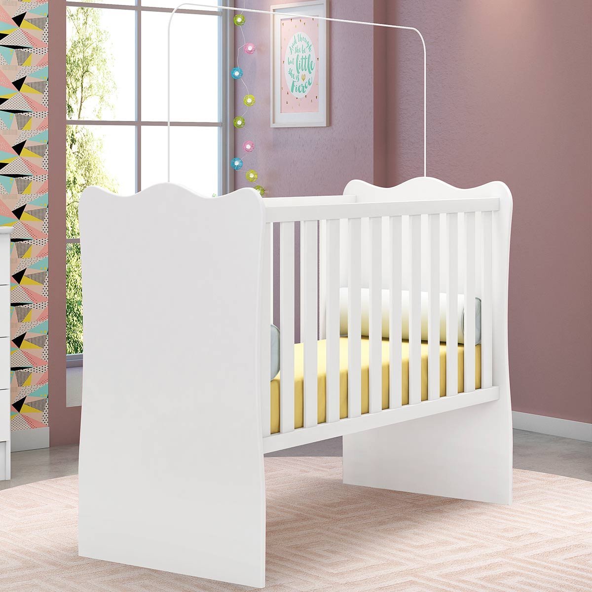 Berço Infantil MDP Doce Mel Branco
