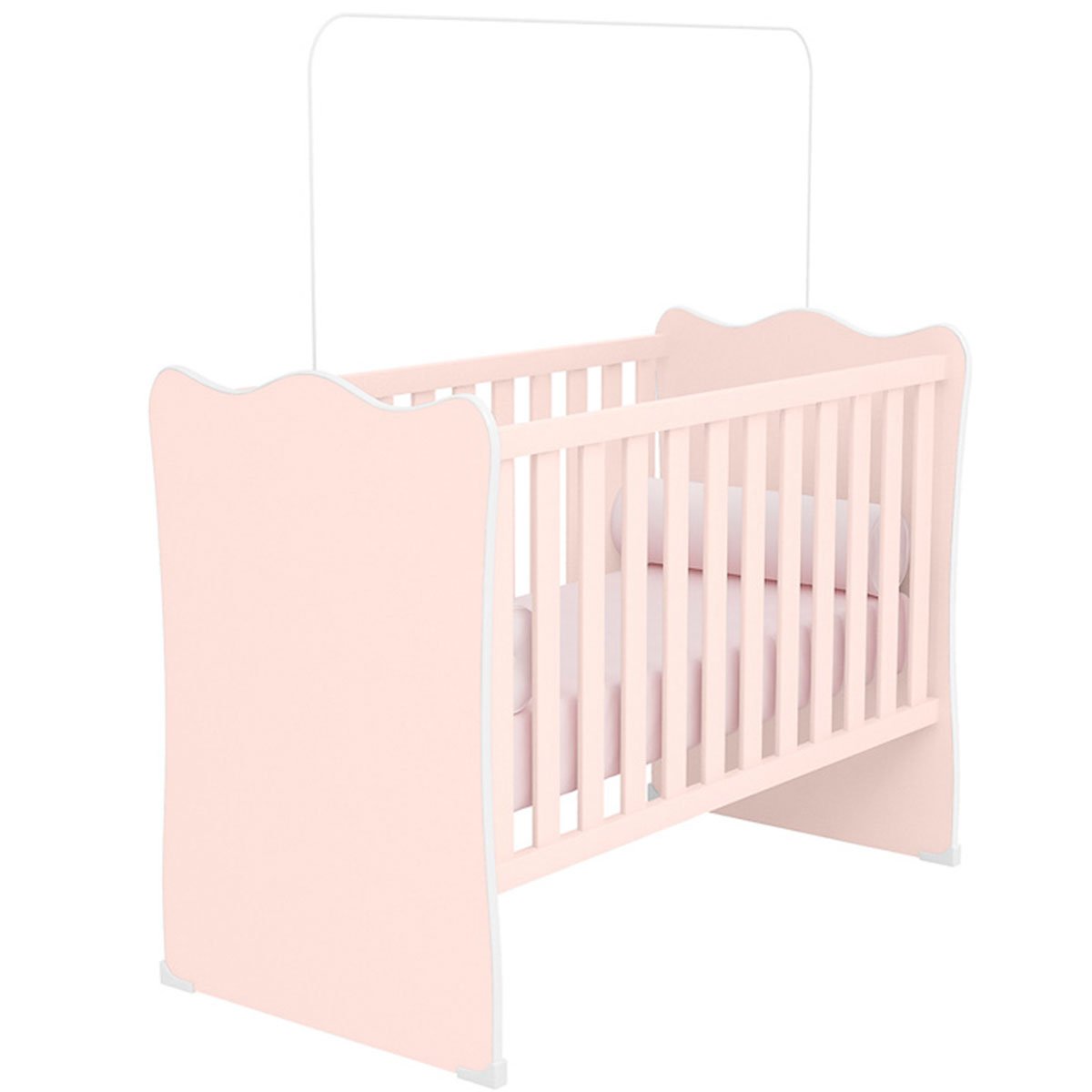Berço Infantil MDP Doce Mel Rosa Acetinado