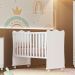 Berço Infantil MDP com Rodízios Doce Mel Branco