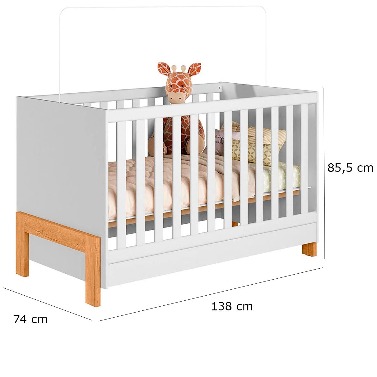 Berço Infantil Mini Cama Fofura Branco Acetinado