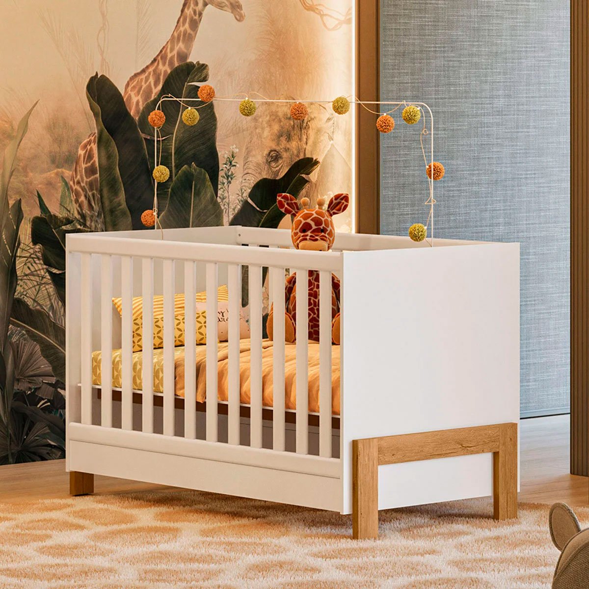 Berço Infantil Mini Cama Fofura Branco Acetinado