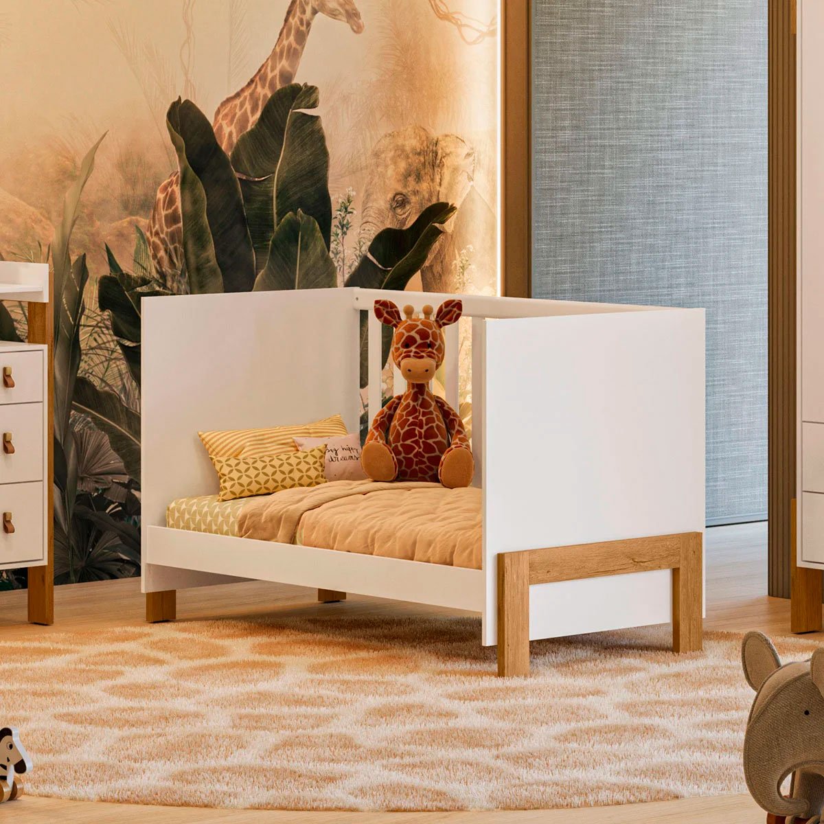 Berço Infantil Mini Cama Fofura Branco Acetinado