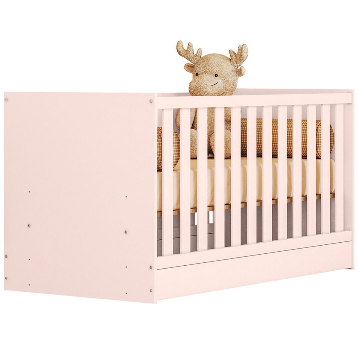 Berço Infantil Mini Cama MDP Doce Mel Rosa