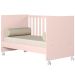 Berço Infantil Mini Cama MDP com Rodízios Doce Mel Rosa