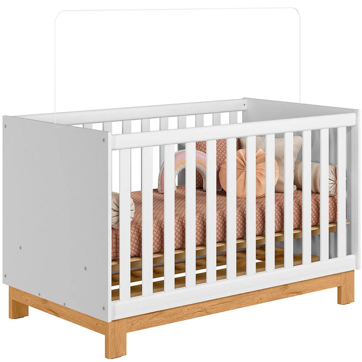 Berço Infantil Mini Cama MDP/MDF Feitiço Branco Acetinado