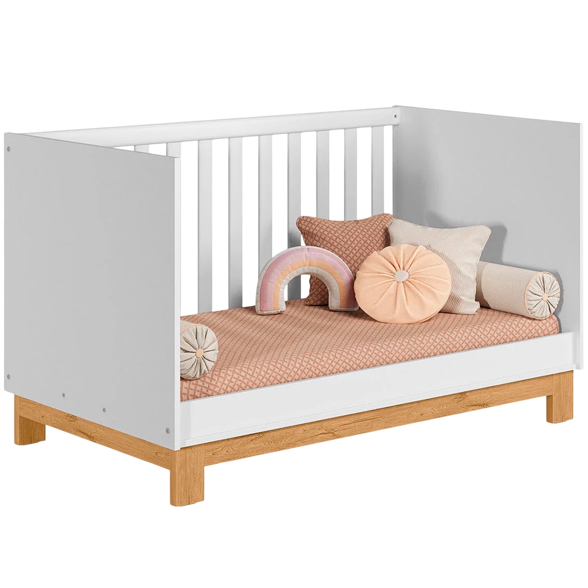 Berço Infantil Mini Cama MDP/MDF Feitiço Branco Acetinado
