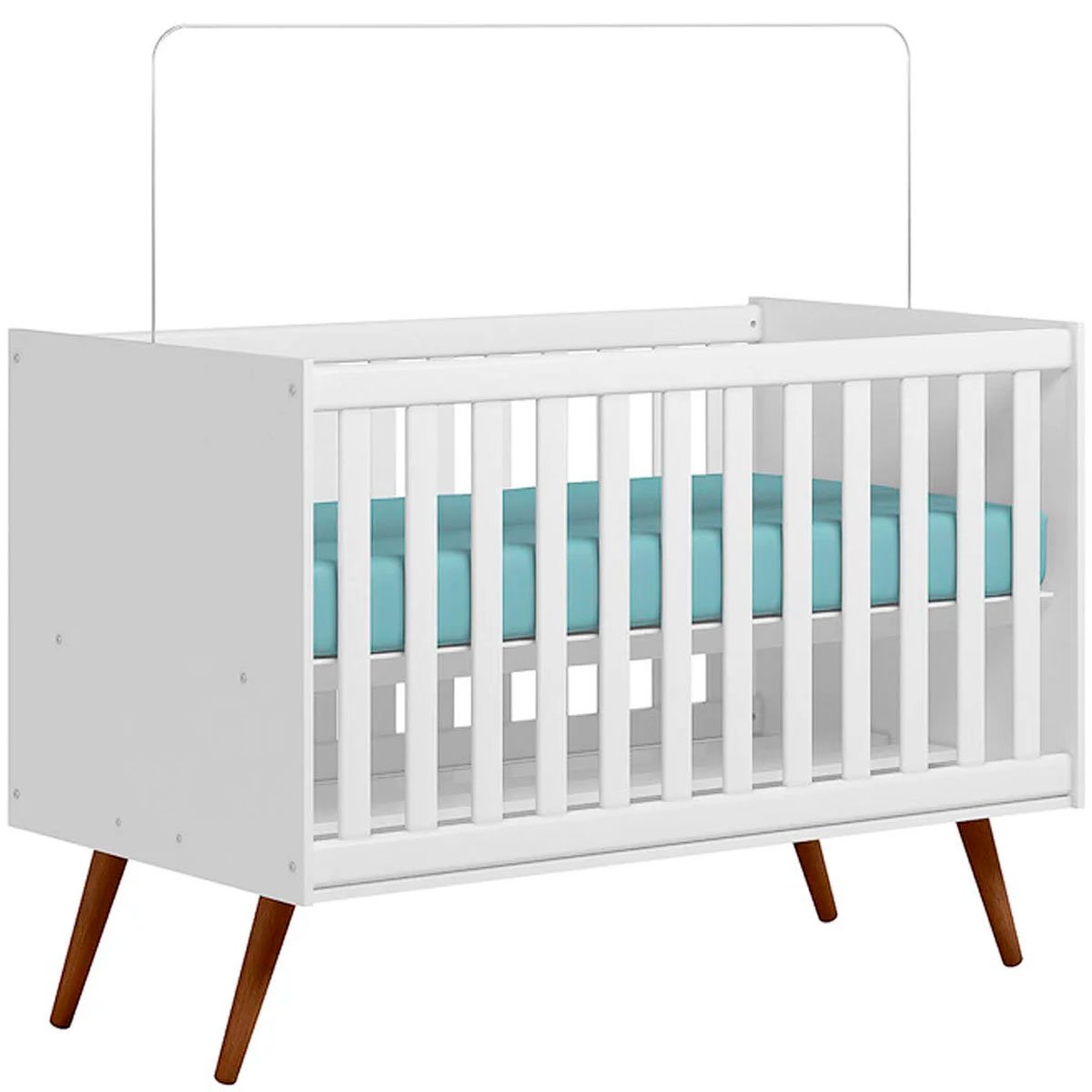 Berço Infantil Mini Cama MDP/MDF Magia Branco Acetinado