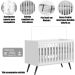 Berço Infantil Mini Cama MDP/MDF Magia Branco Acetinado