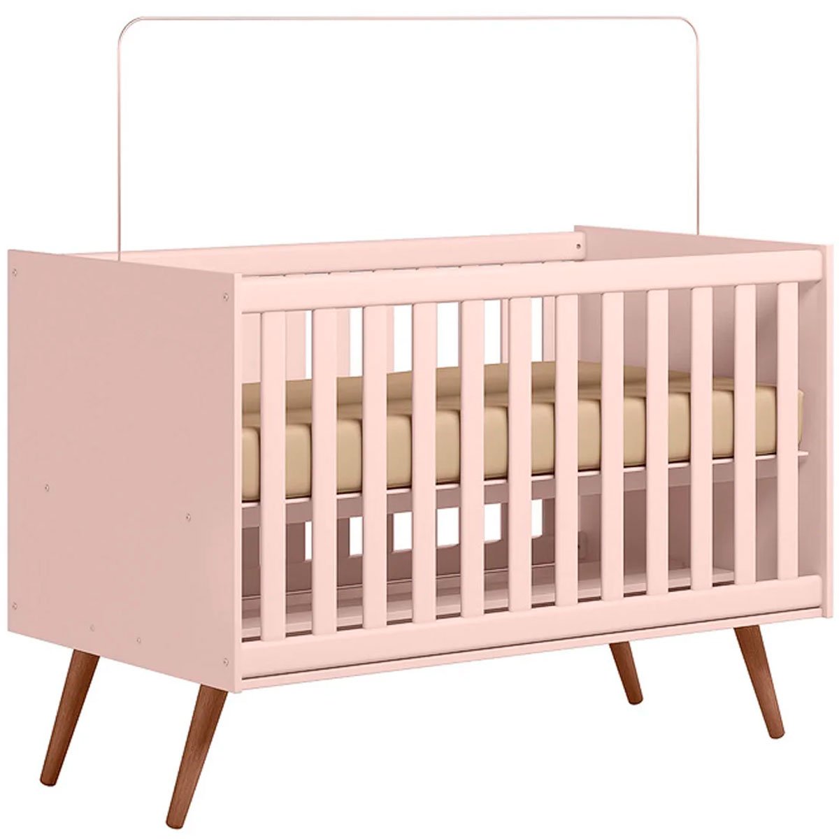 Berço Infantil Mini Cama MDP/MDF Magia Rosa