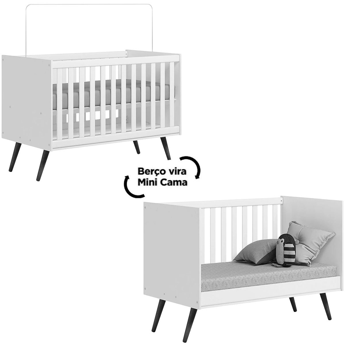 Berço Infantil Mini Cama MDP/MDF Magia Rosa