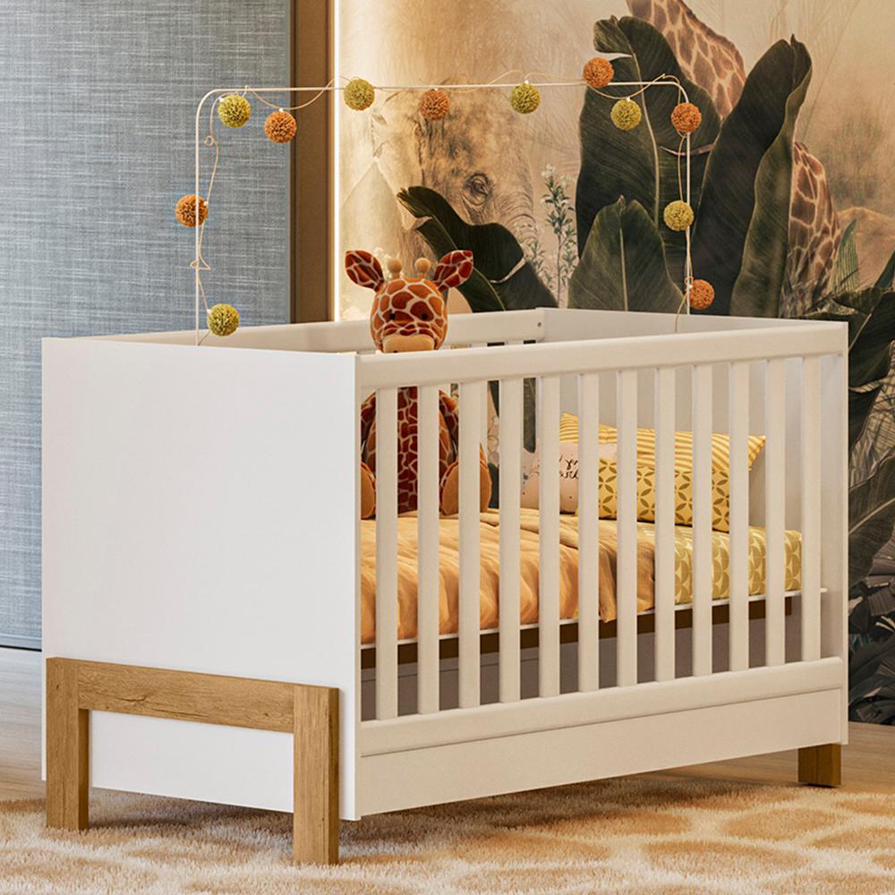 Berço Mini Cama Fantasia Branco Acetinado - Qmovi
