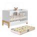 Berço Mini Cama Fantasia Branco Acetinado com Colchão Supreme - Qmovi