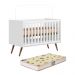 Berço Mini Cama Q Encanto Retrô Branco Acetinado com Colchão Supreme - Qmovi