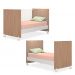 Berço que Vira Mini Cama Doce Sonho com Rodizios Carvalho/Branco - Qmovi